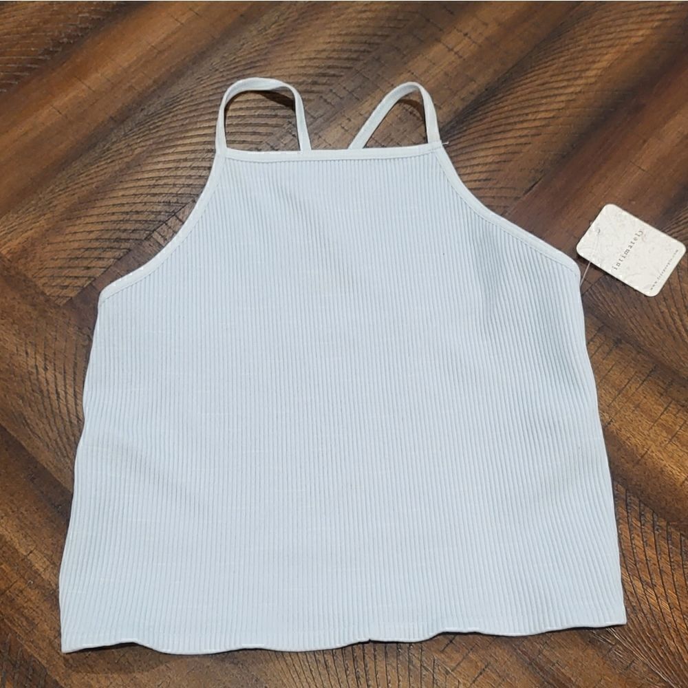 NWT! Free People Intimates light blue strappy open back ribbed tank M/L